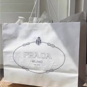 Prada White Shopping Bag